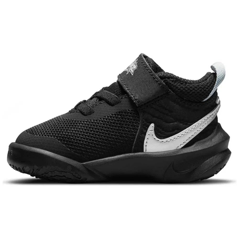 Детские кроссовки для мальчиков с липучками Team Hustle D 10 NIKE, Black — фото 4