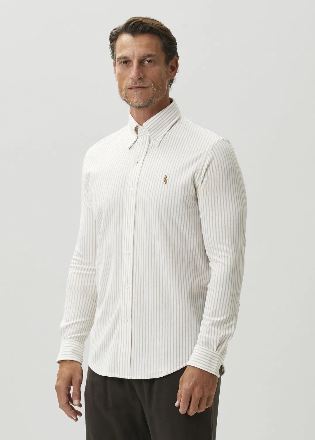 Рубашка Oxford Polo Ralph Lauren, Haki-Bej — фото 3