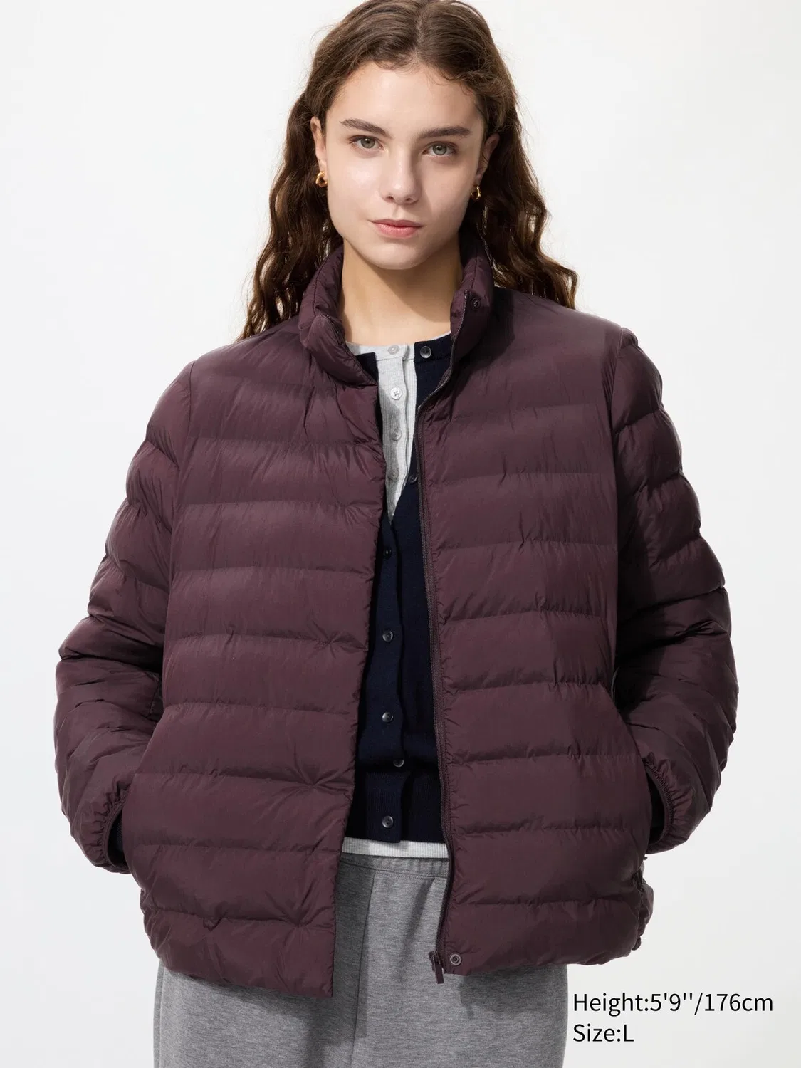 Куртка Pufftech Uniqlo, утепленная куртка для повседневной носки, бордовый