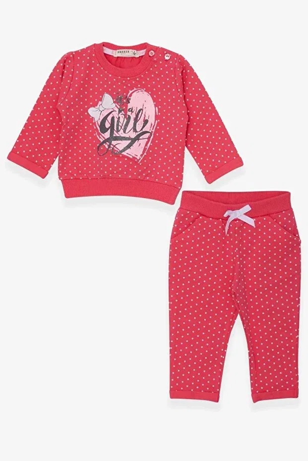 Детский спортивный комплект для девочек с принтом Polka Dot Glitter Printed Breeze, Coral