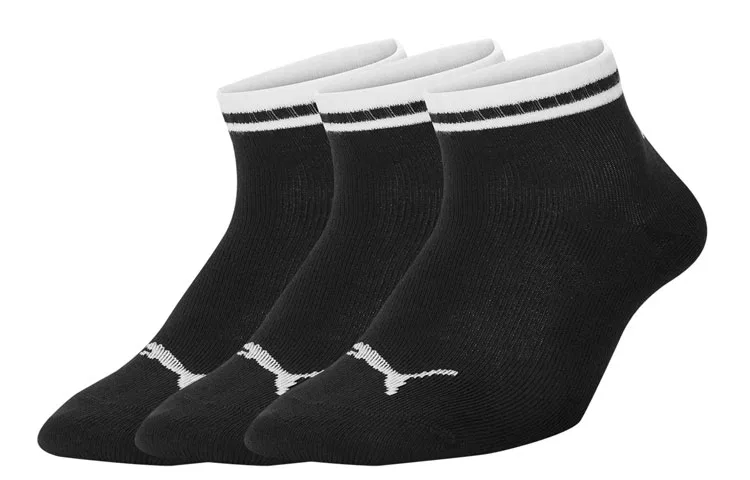 Детские носки-невидимки с логотипом PUMA, комплект из 3 пар, Black