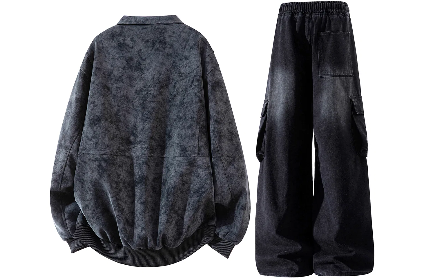 Детский комплект из футерованной куртки и джинсов X1617, Black/Yellow — фото 4
