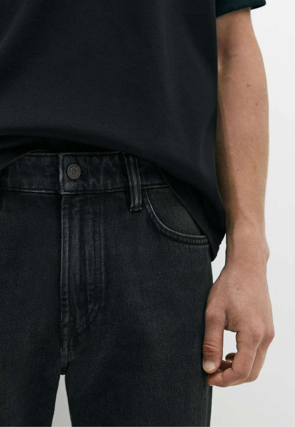 Джинсы зауженного кроя - джинсы зауженного кроя Massimo Dutti, Dark Grey — фото 4