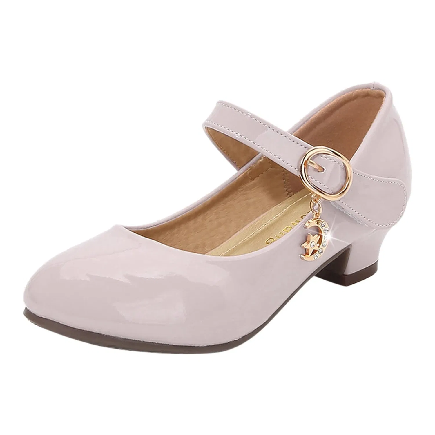 Детские туфли для девочек с принтом Mary Jane High Heel Shoes, Red
