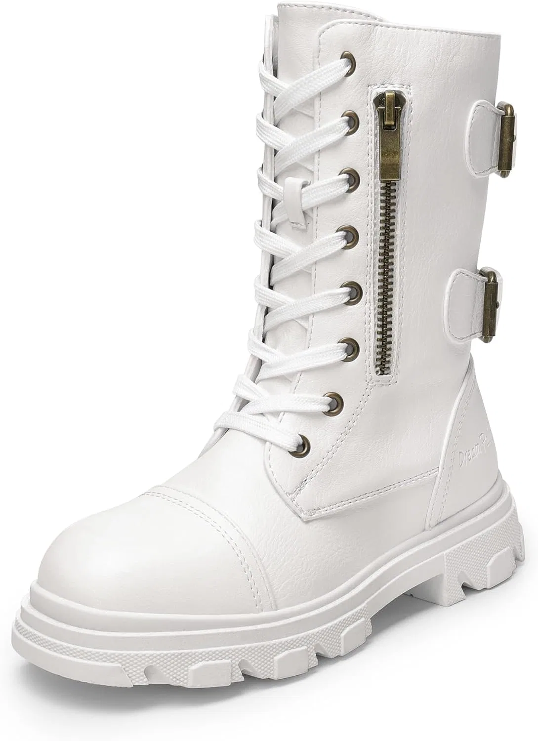 Детские ботинки на шнуровке для девочек DREAM PAIRS, White
