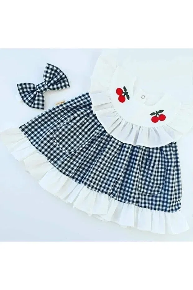 Детское платье для девочек с коротким рукавом Mininaf, Black