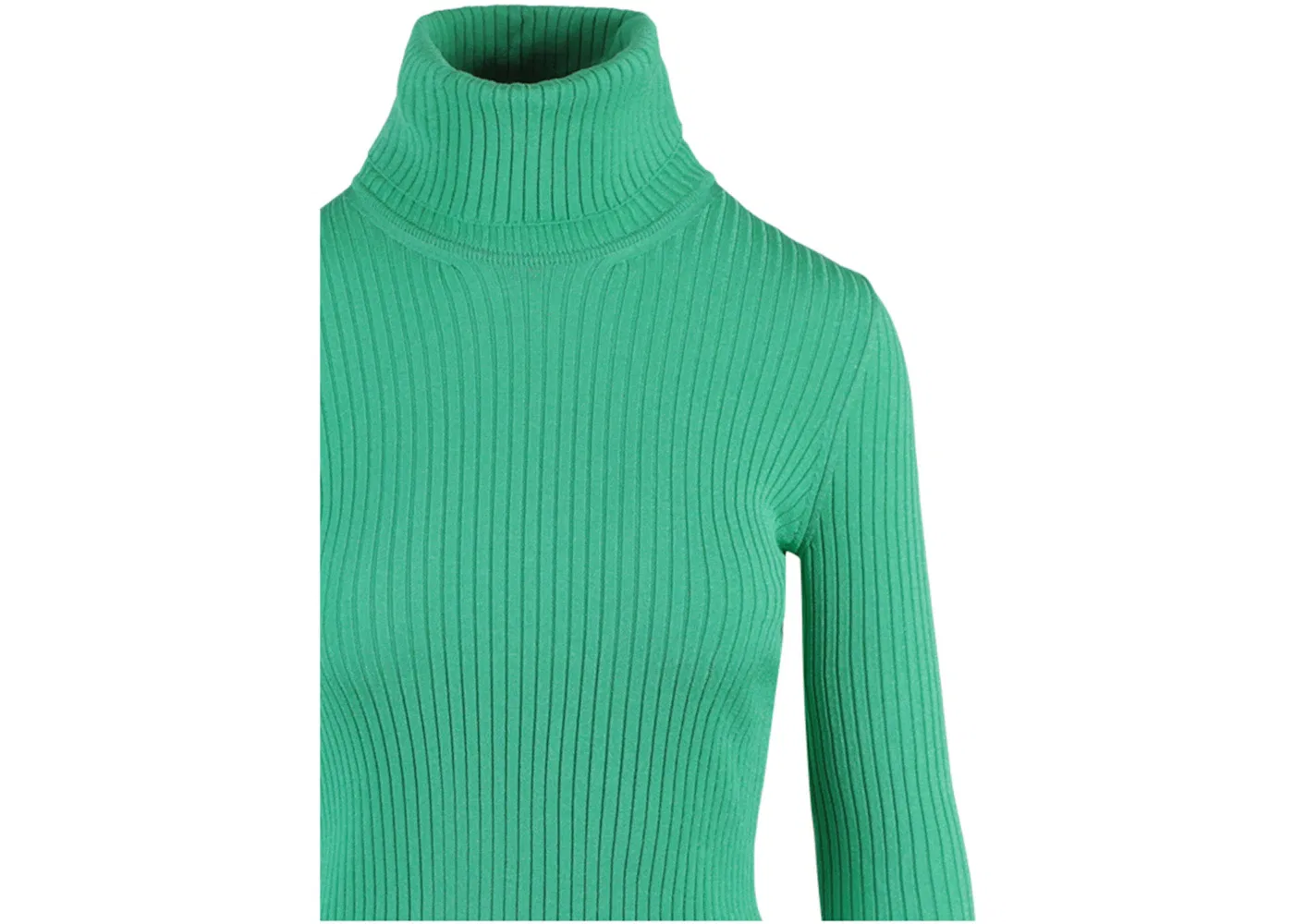 Женский свитер с воротником-стойкой из ребристой ткани Gucci, Green — фото 3
