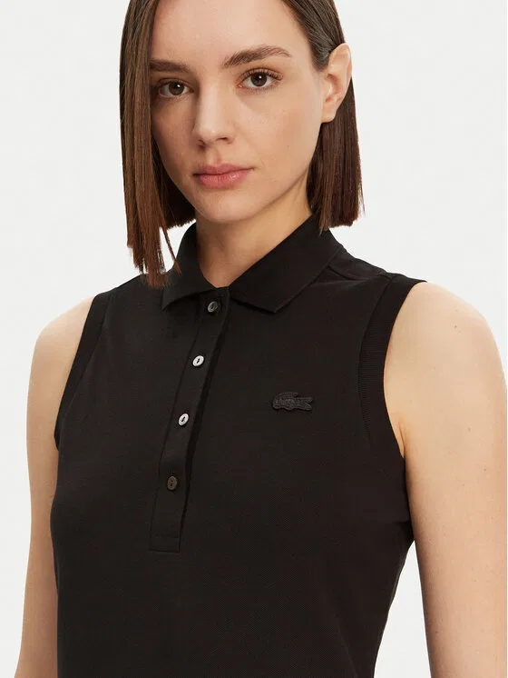 Поло Lacoste Slim Fit, Черный — фото 4