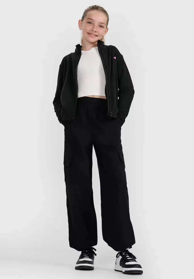 Polar ze stójką slim dziewczęcy - флисовая куртка 4F, Deep Black