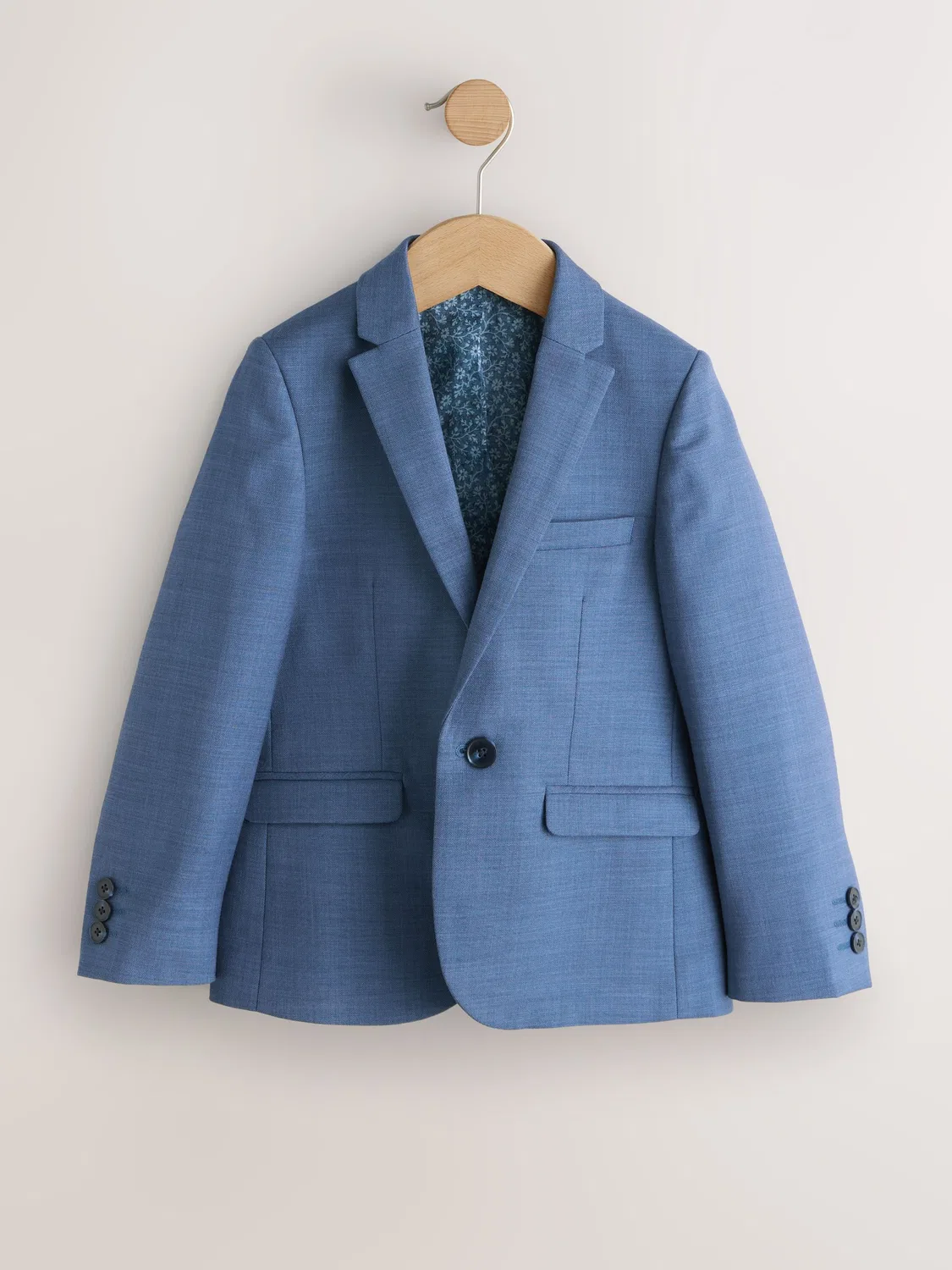Пиджак однобортный, Tailored Fit, Blue Skinny Fit Suit Jacket Next, синий — фото 3