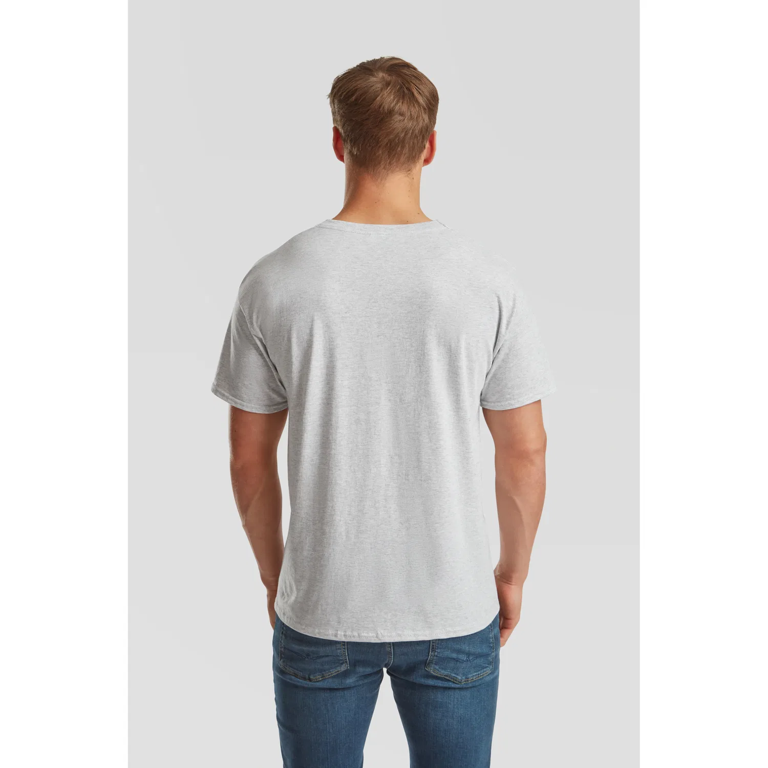 Детские хлопковые футболки с круглым вырезом Fruit of the Loom, Heather Grey — фото 4