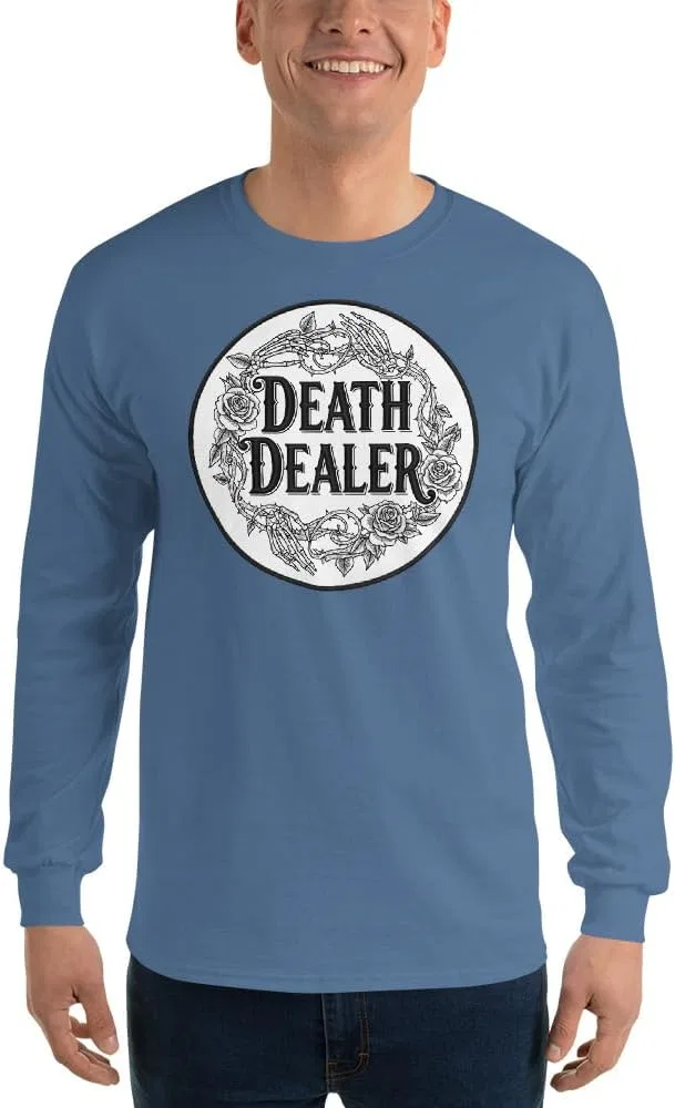 Мужская футболка с длинным рукавом Death Dealer с графическим принтом, Indigo Blue
