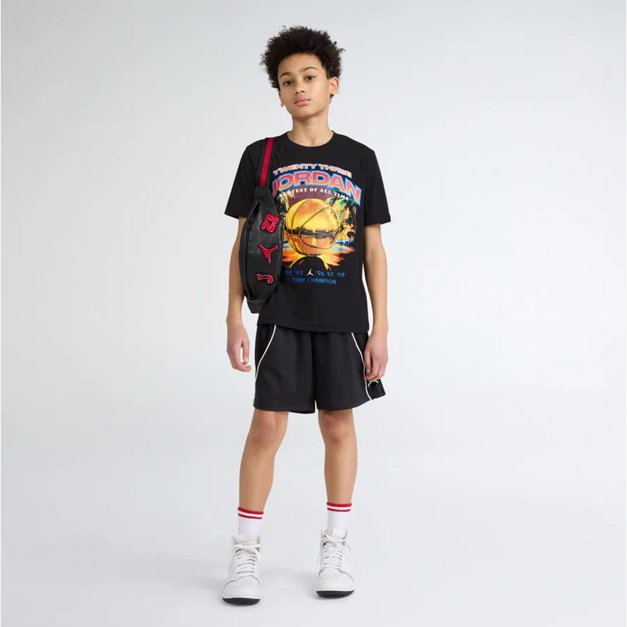 Детская футболка с коротким рукавом Nike Jordan MJ Venice Beach Hoops SS Tee, Черный — фото 2