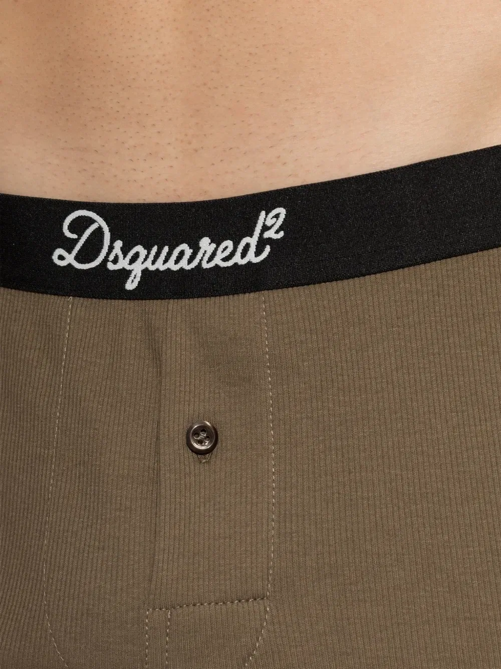 Боксеры в рубчик с логотипом на поясе DSQUARED2, коричневый — фото 4