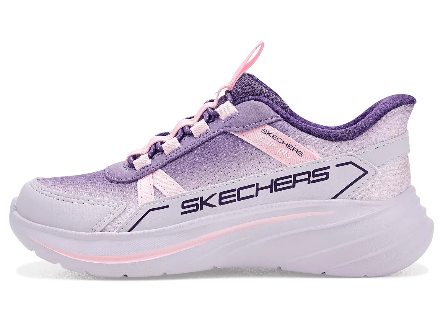 Детские кроссовки для девочек с принтом Wave 92 Skechers, Lavender Synthetic Multi Trim — фото 4