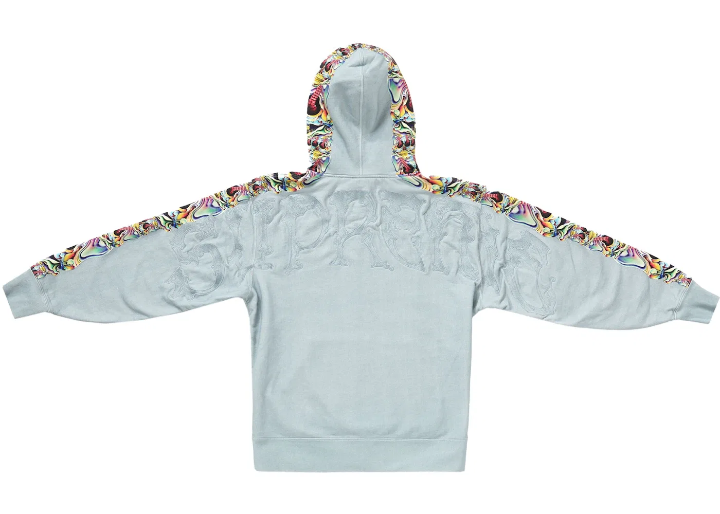 Мужская худи на молнии с принтом Supreme Sweatshirt, Light Slate — фото 2
