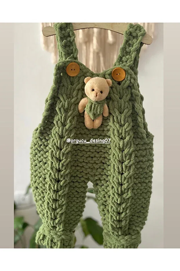 Детский комбинезон для девочек шерстяной Örgücü Design, Green