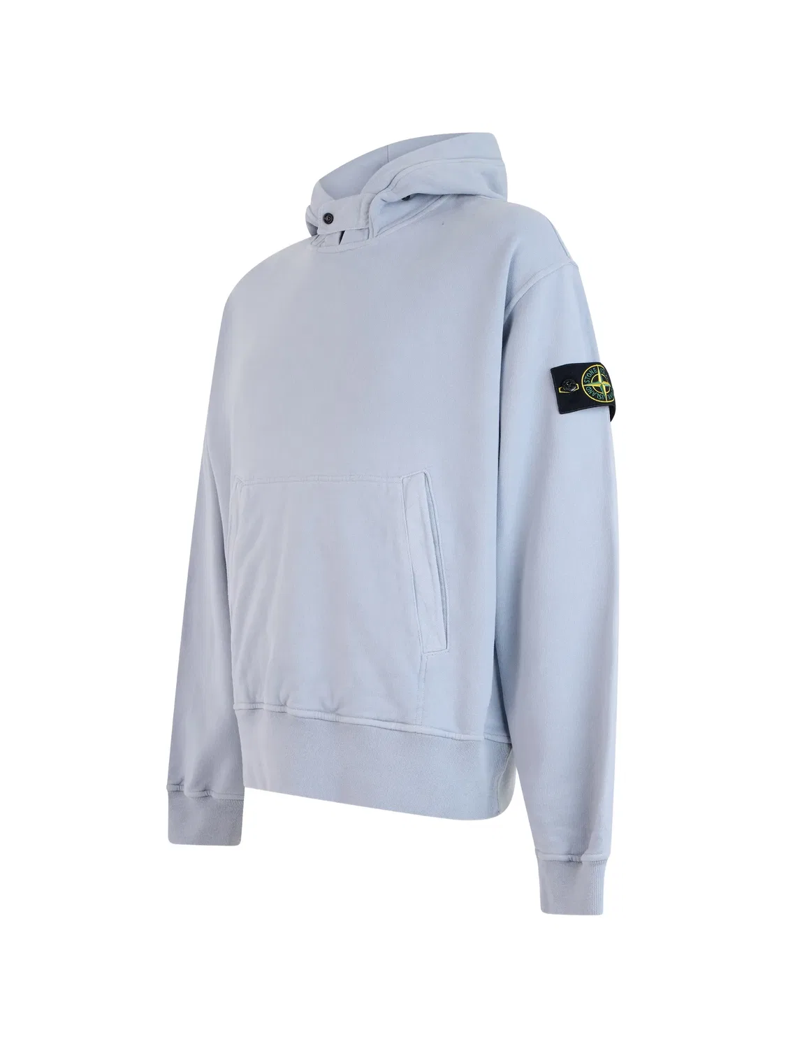 Худи из хлопкового флиса синего цвета Stone Island, синий — фото 2