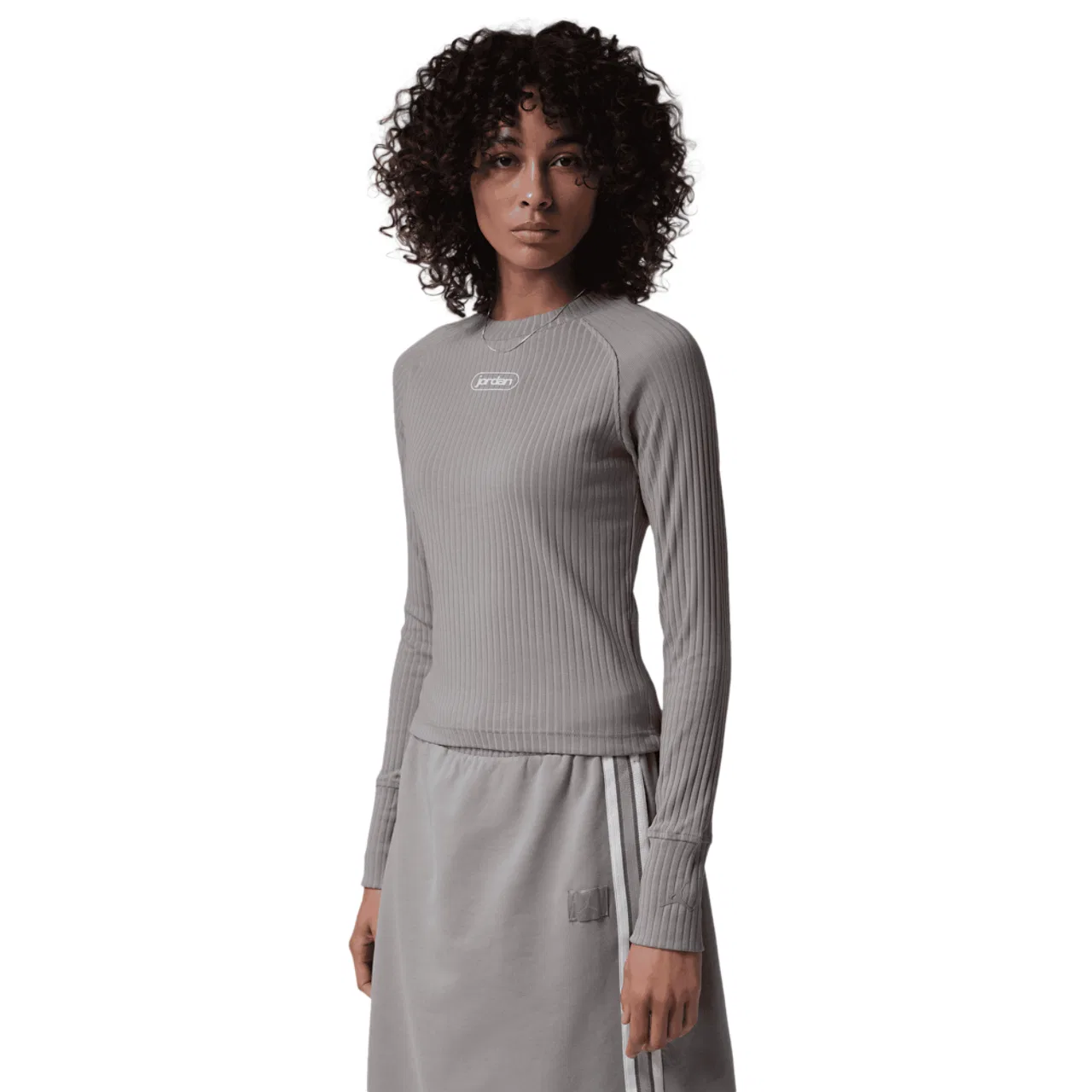 Женская футболка с длинным рукавом Flight Jordan, цвет Enigma Stone/Sail