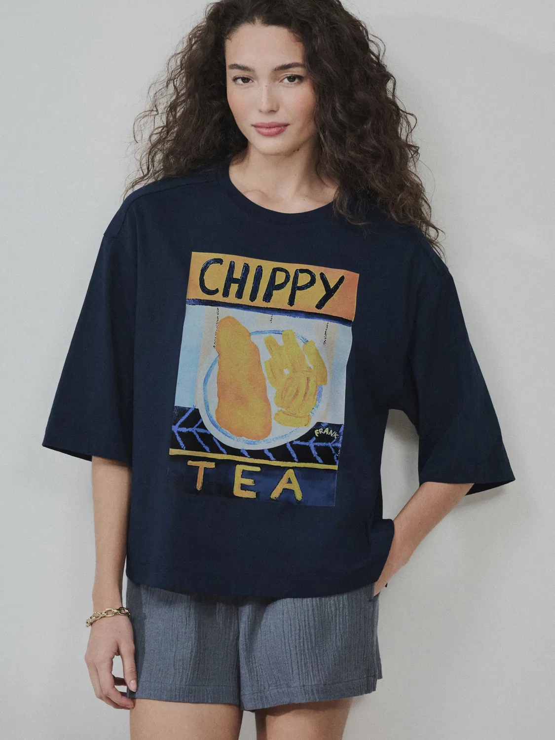 Рубашка Next Chippy Tea Frankie Thorpe в темно-синем и небесно-голубом цветах — фото 2
