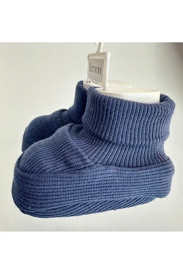 Детские пинетки для новорожденных трикотажные Beromini, Navy Blue — фото 2