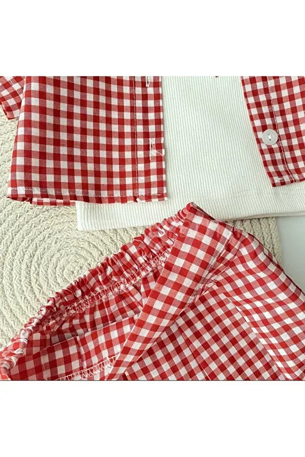Детский комплект для девочек с принтом Basics Bobby Baby, Red — фото 4