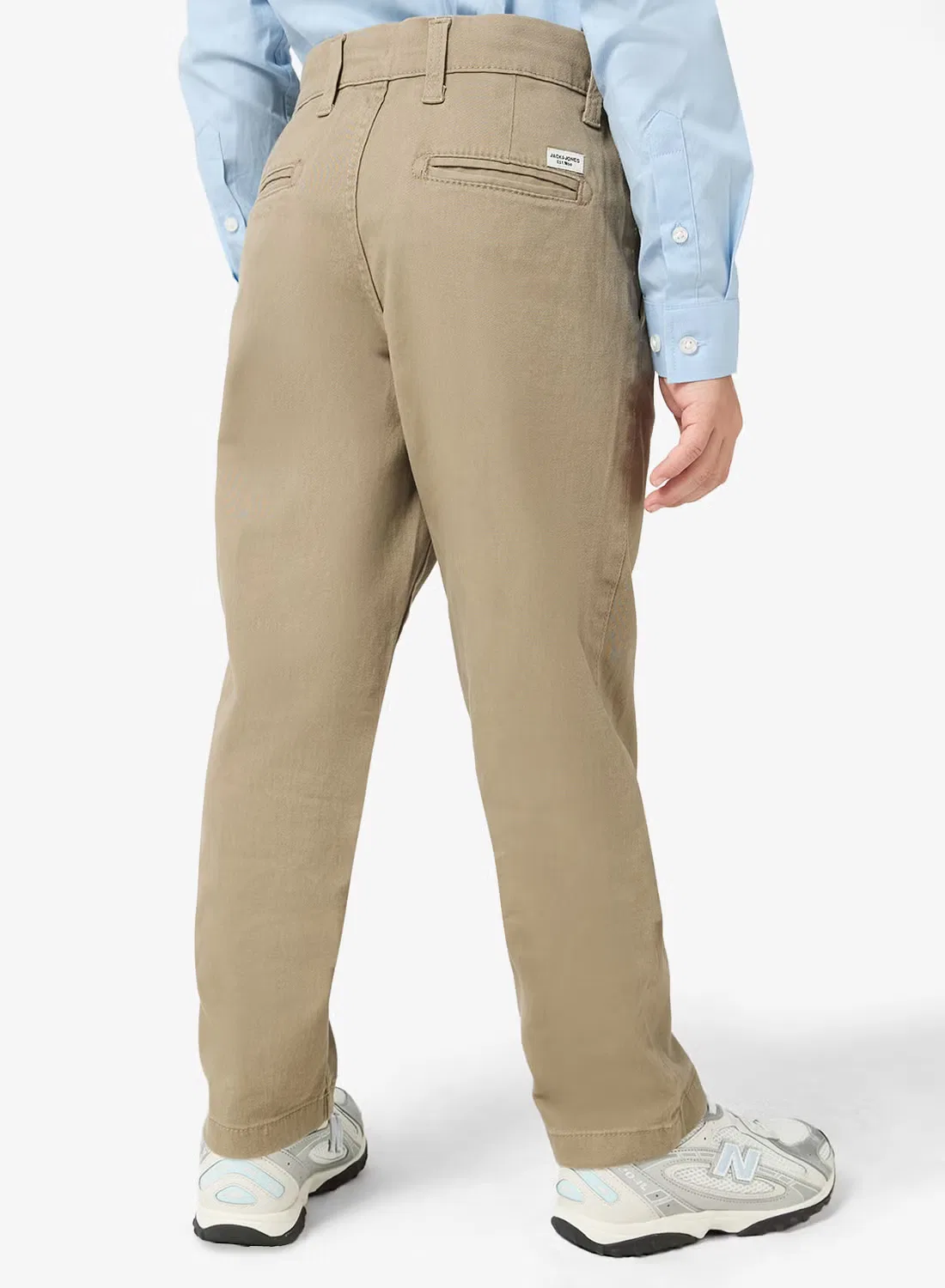 Брюки чиносы хлопковые для подростков Jack & Jones Junior, хаки — фото 3
