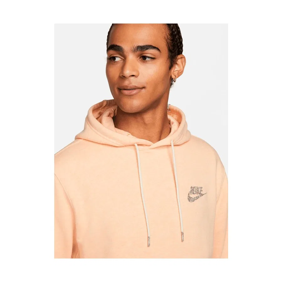 Мужской свитшот с капюшоном на флисе Nike Sportswear Club Fleece, Лососевый — фото 3