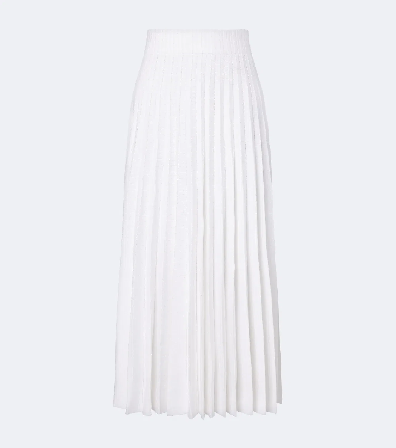 Плиссированная юбка-макси с пайетками Balmain, белый