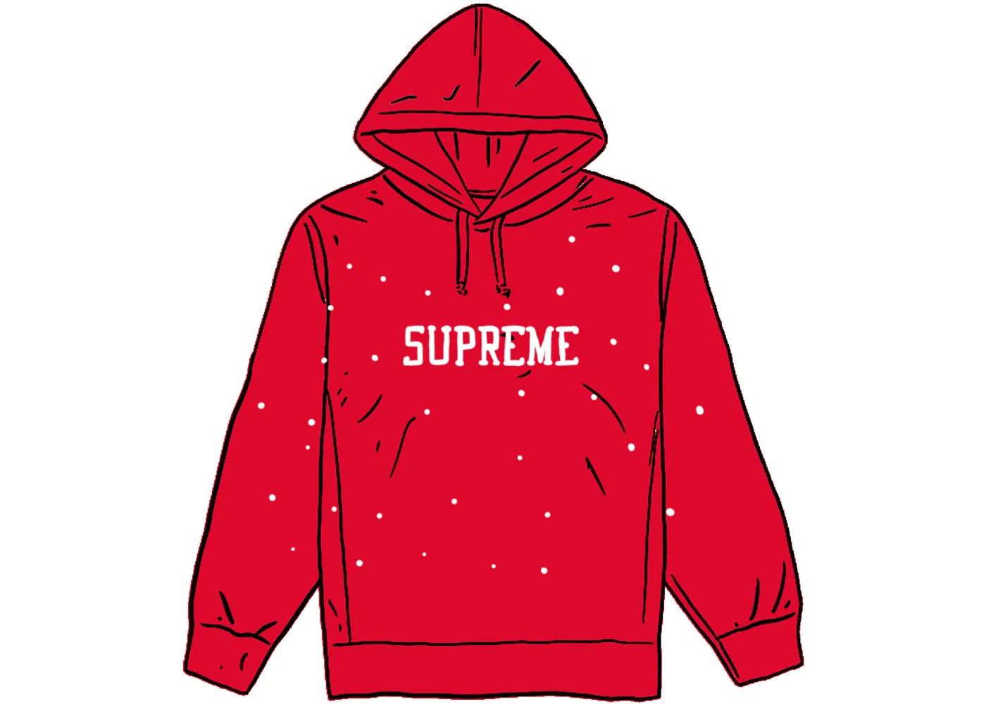 Мужской худи с капюшоном с принтом Supreme, Red