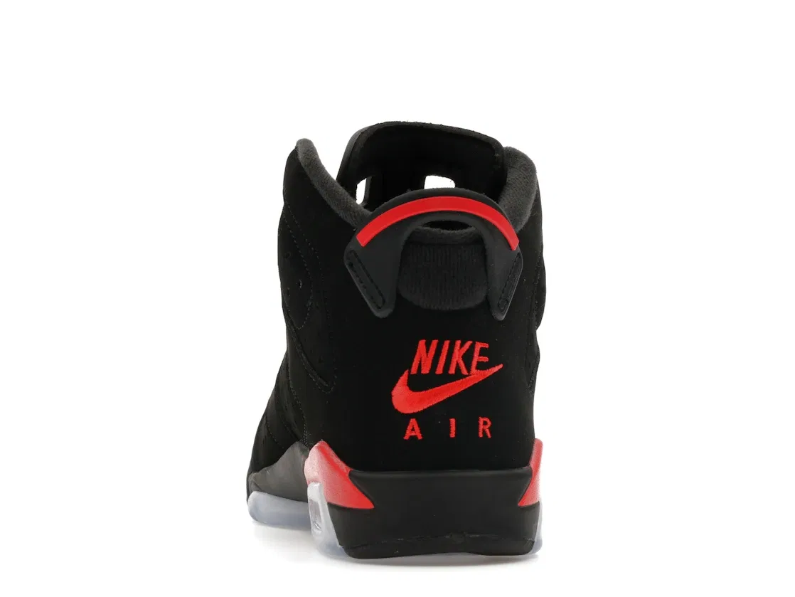 Детские кроссовки с контрастными акцентами Jordan 6 Retro Reverse Infrared GS, Black/Light Crimson — фото 4