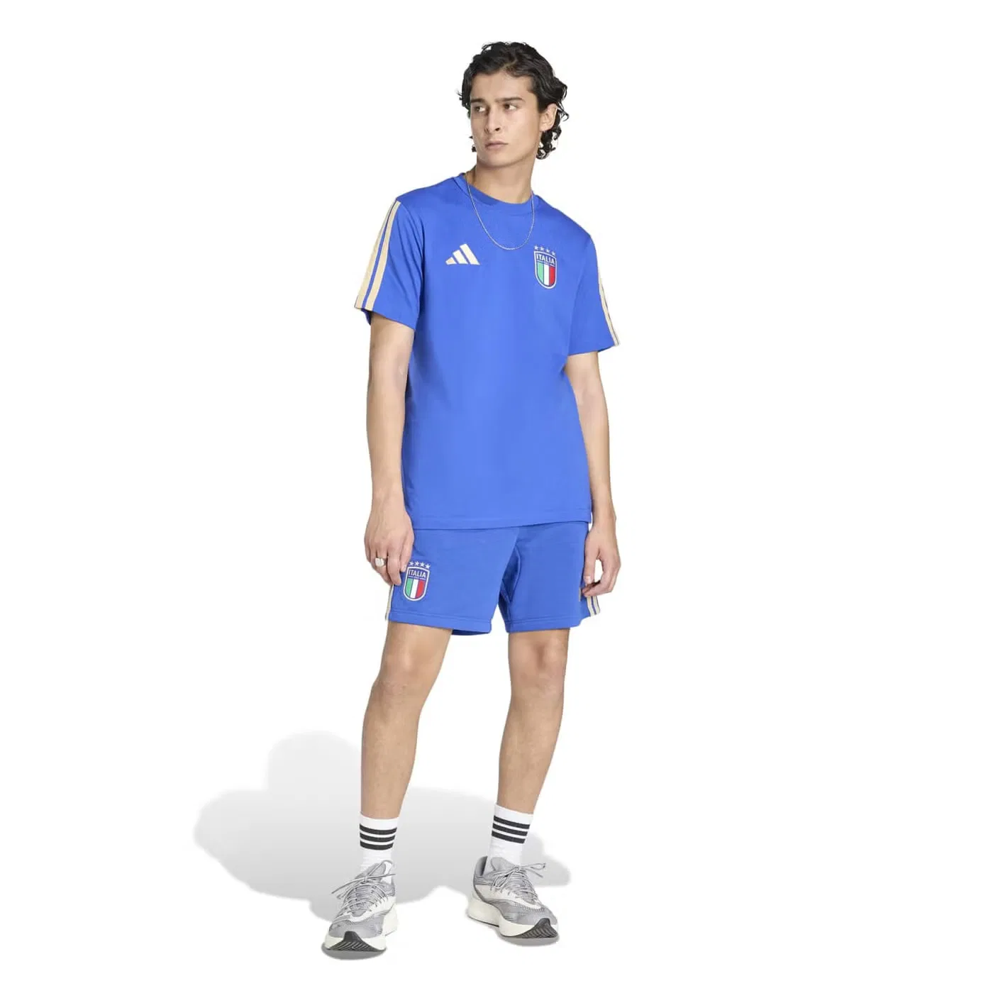 Шорты с принтом Italy DNA Adidas, синий — фото 4