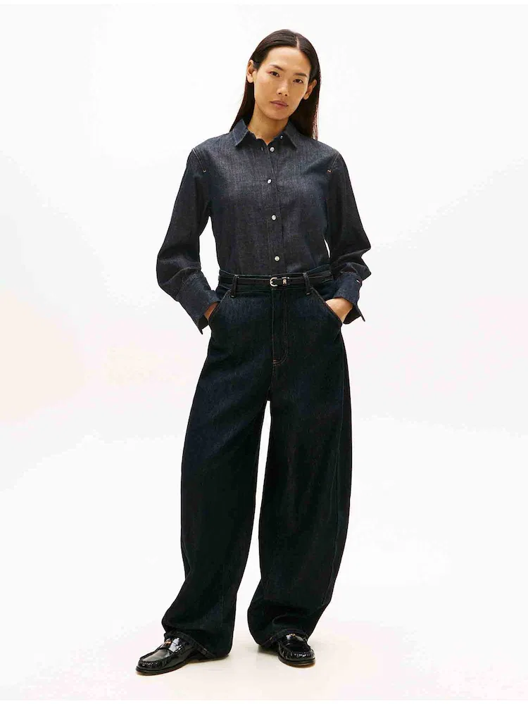 Рубашка джинсовая Relaxed Fit TOMMY HILFIGER, Navy — фото 3