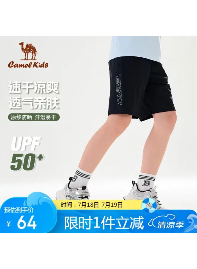 Шорты быстросохнущие детские из ледяного шелка D65bas0038 Camel, черный