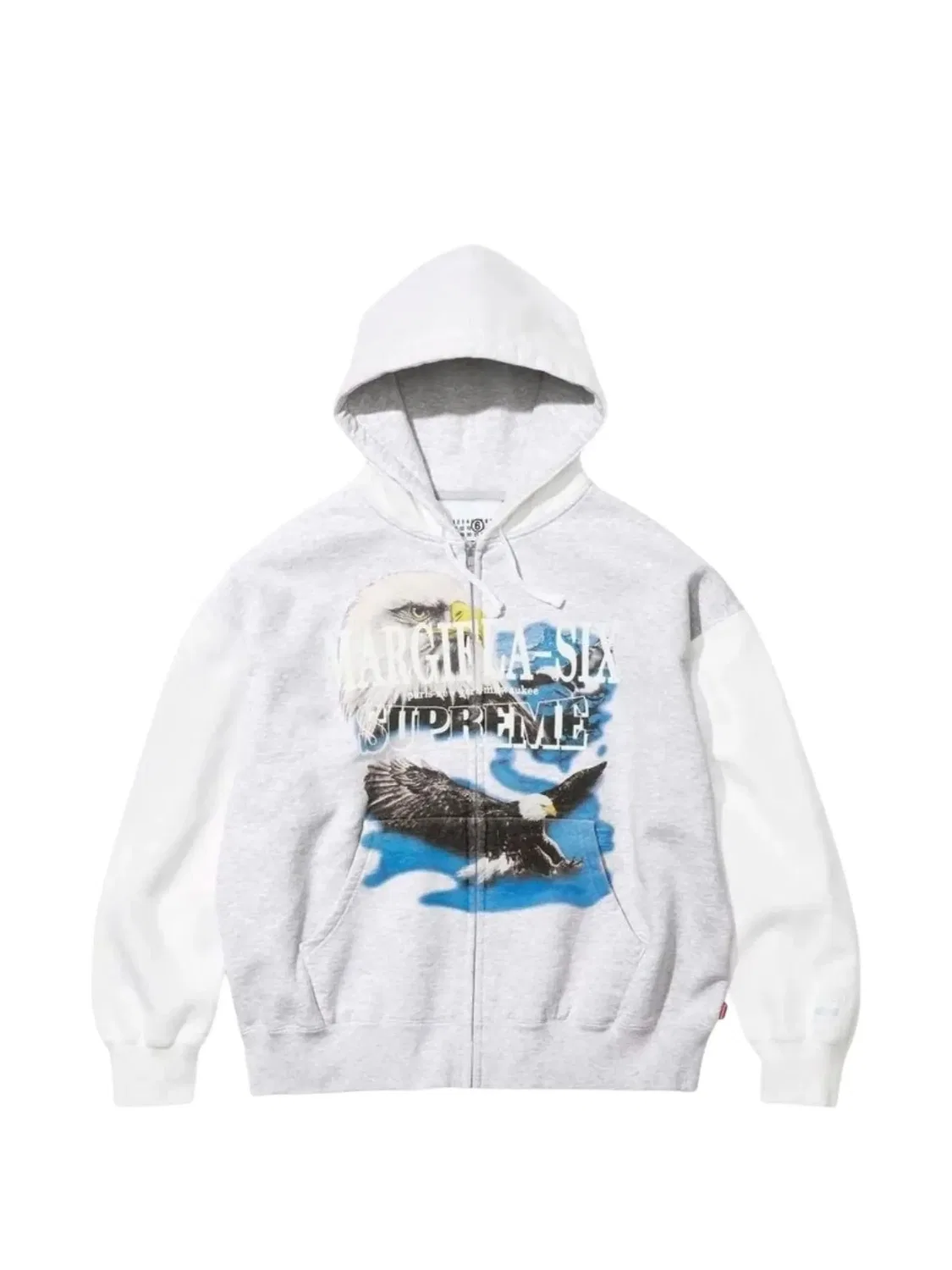 Худи на молнии из коллаборации с MM6 Maison Margiela Supreme, серый