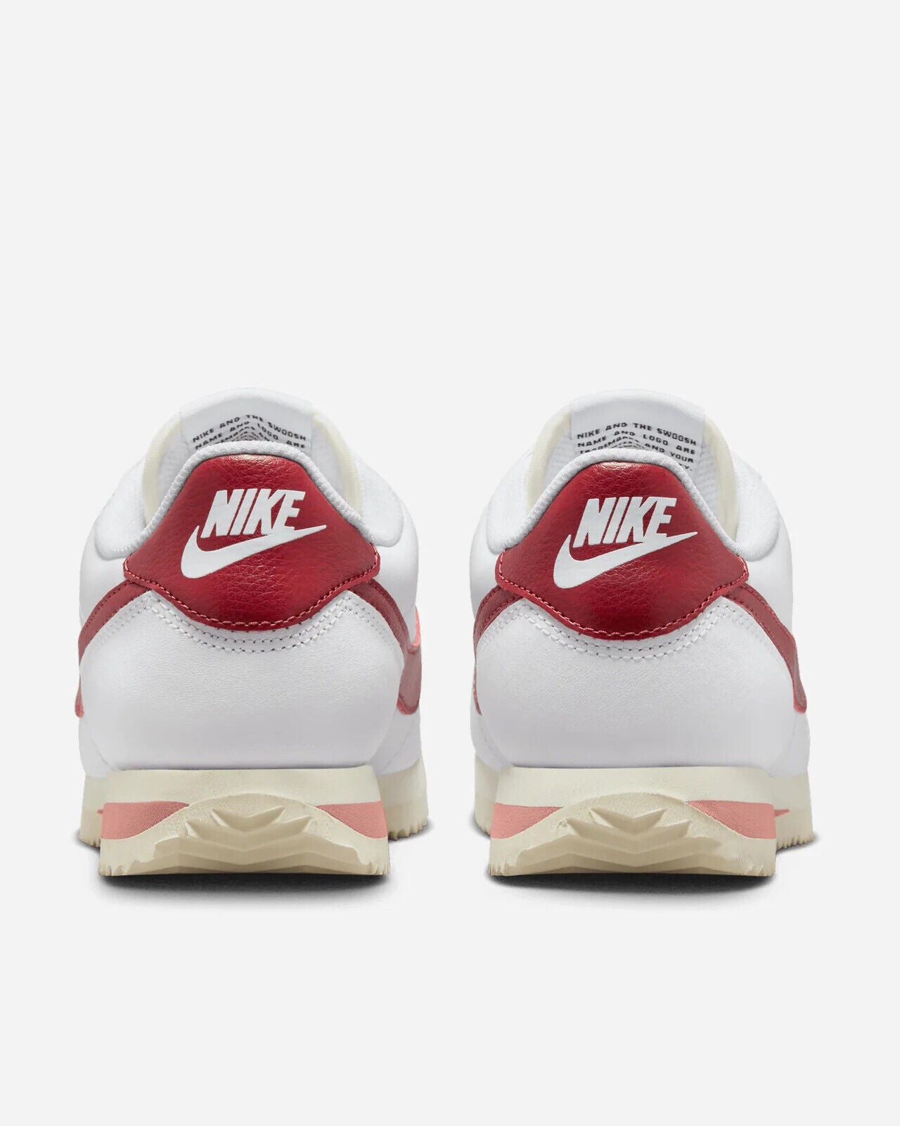 Nike Cortez DN1791-103 Кроссовки женские белые красные кожаные шнуровка повседневные — фото 3