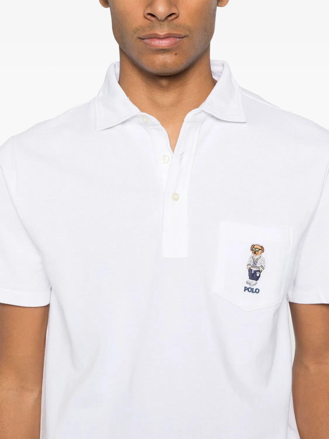 Поло с аппликацией медведя Polo Ralph Lauren, белый — фото 3