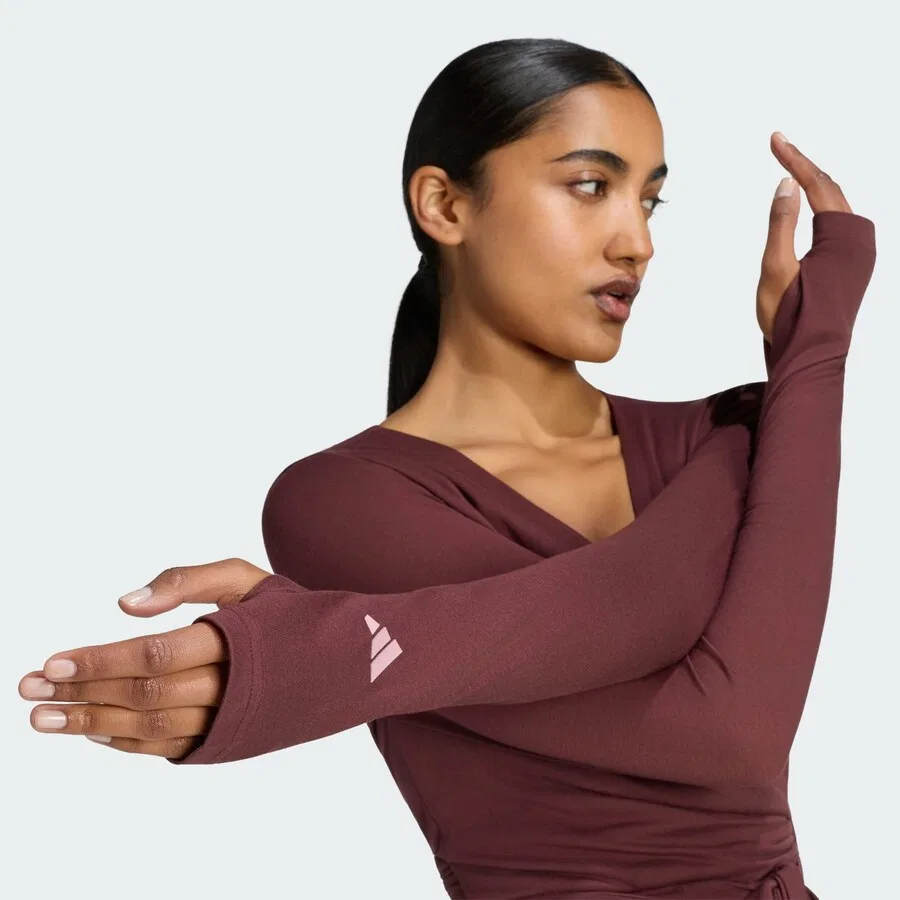 Футболка ADIDAS PERFORMANCE Performance Shirt 'Studio' темно-красного цвета — фото 3
