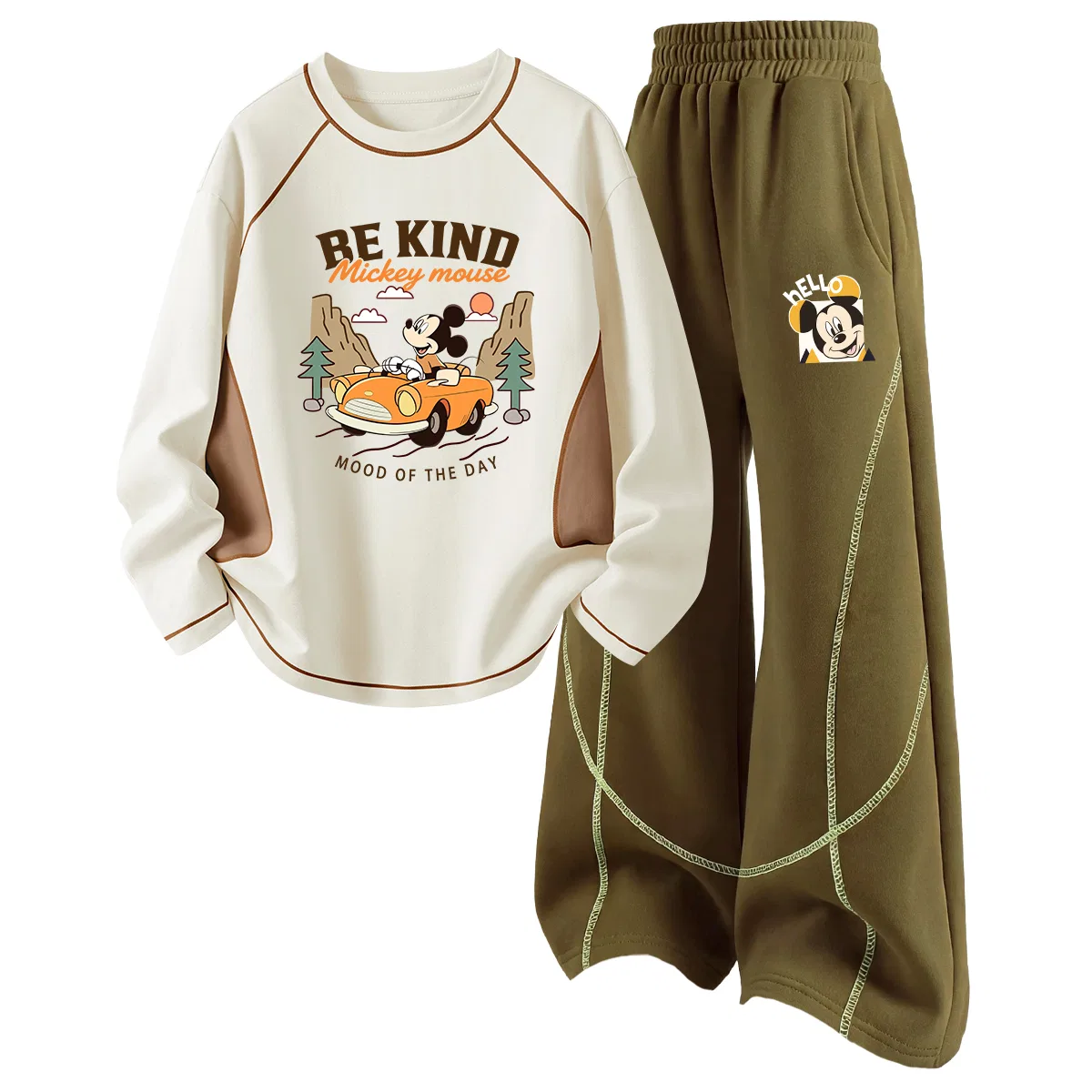 Детский комплект спортивной одежды с длинным рукавом Disney, Di Hamburg Apricot+Di Potato Friend K Autumn Wild Brown — фото 4