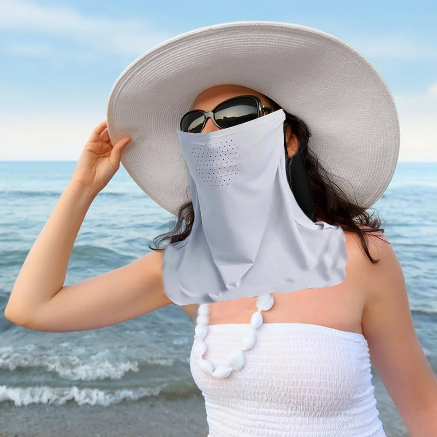 UV Face Cover, Yakermur, Lightgrey — фото 2