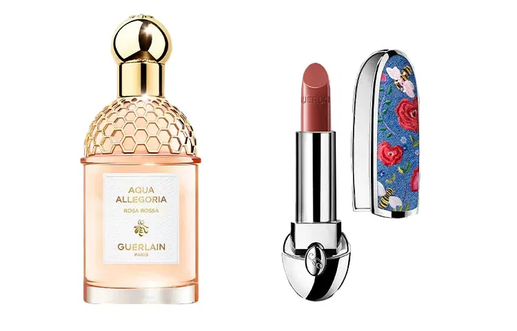 Женский парфюмерный набор Guerlain, Denim Flower Mirror 520 + Hydrating 03 + Rose Rose 75ml, GUERLAIN, Multicolor