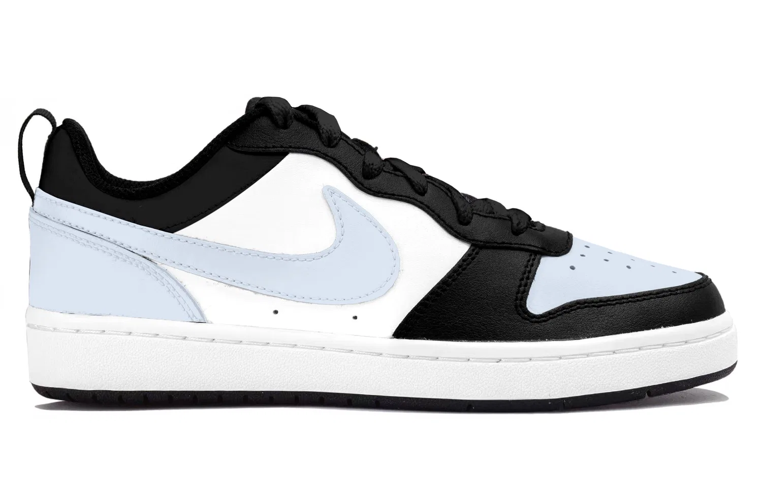 Детские кроссовки для скейтбординга с бело-черно-синим цветом Nike Dunk Kids — фото 4