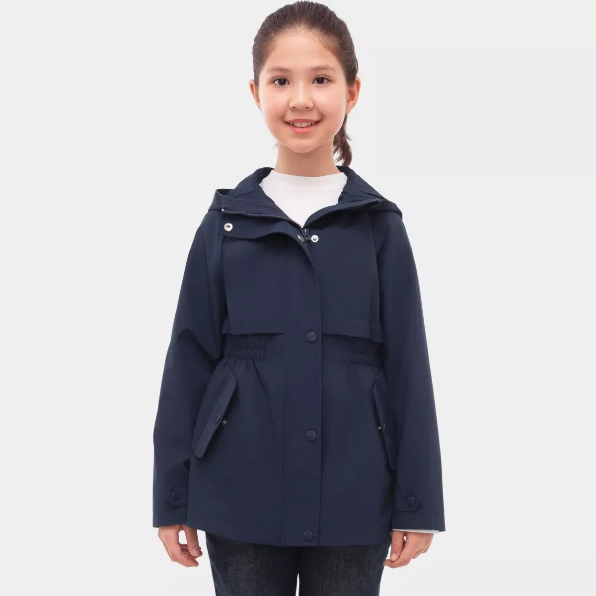 Детское пальто-ветровка для девочек водонепроницаемое Rokka&Rolla, Navy