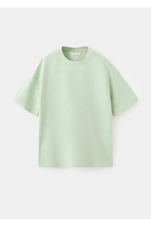 Детская футболка для мальчиков хлопковая Mango Kids, Water Green — фото 2