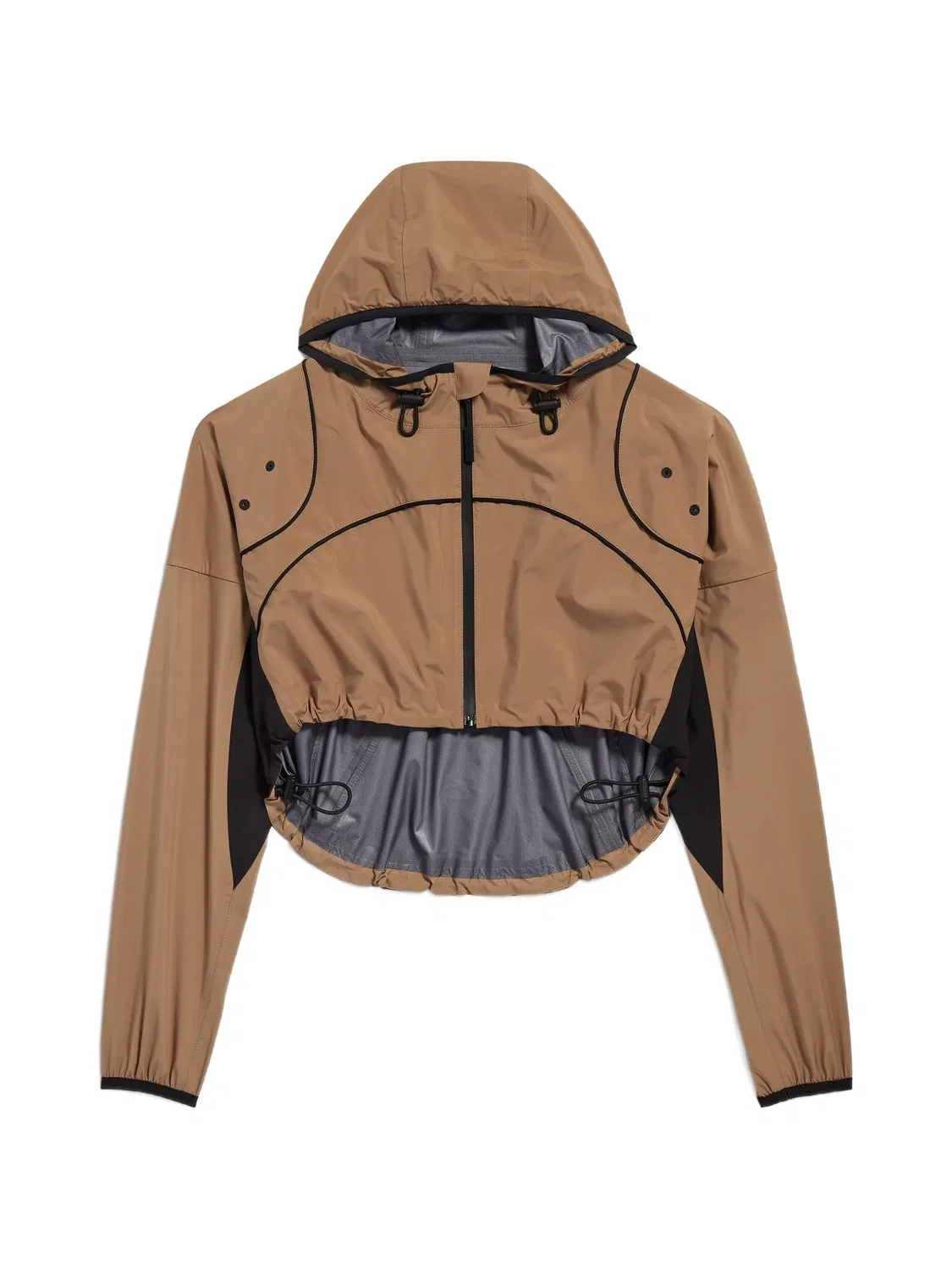 Куртка с капюшоном, укороченная, полиэстер Balenciaga, нейтральные