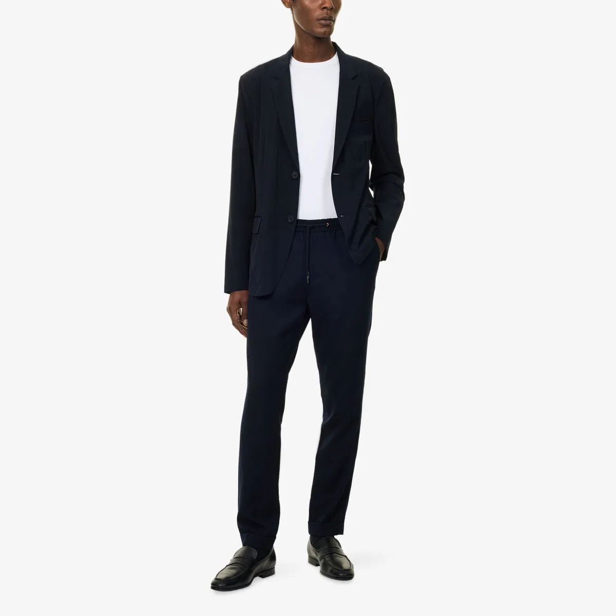 Однобортный дорожный блейзер из эластичной ткани Emporio Armani — фото 2