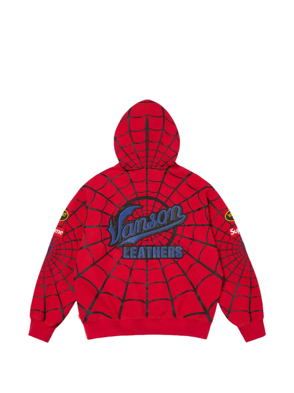 Худи Spider-Man из коллаборации с Vanson Leathers x Marvel Supreme, красный — фото 2