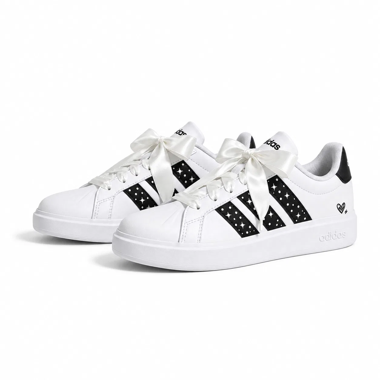 Детские повседневные кроссовки с принтом Street Talk Adidas, White Black — фото 4