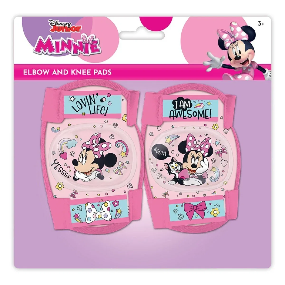 Комплект детских защитных наколенников и налокотников с принтом Minnie Mouse Disney, розовый Disney Minnie Mouse — фото 2