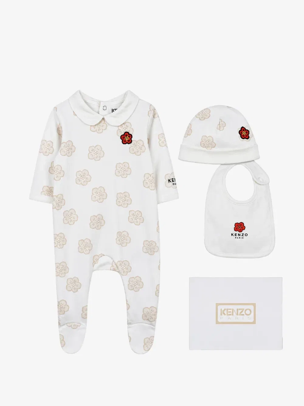 Набор из трех комбинезонов Boke Flower Kenzo Kids, белый